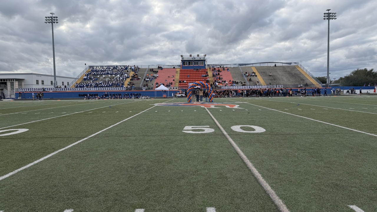 West Orange Warriors stadium field and stands during Sponsor Night